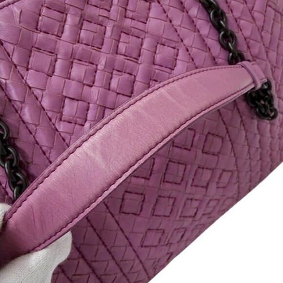 BOTTEGA VENETA Pink Leather Intrecciato Tote Bag - Picture 15 of 15